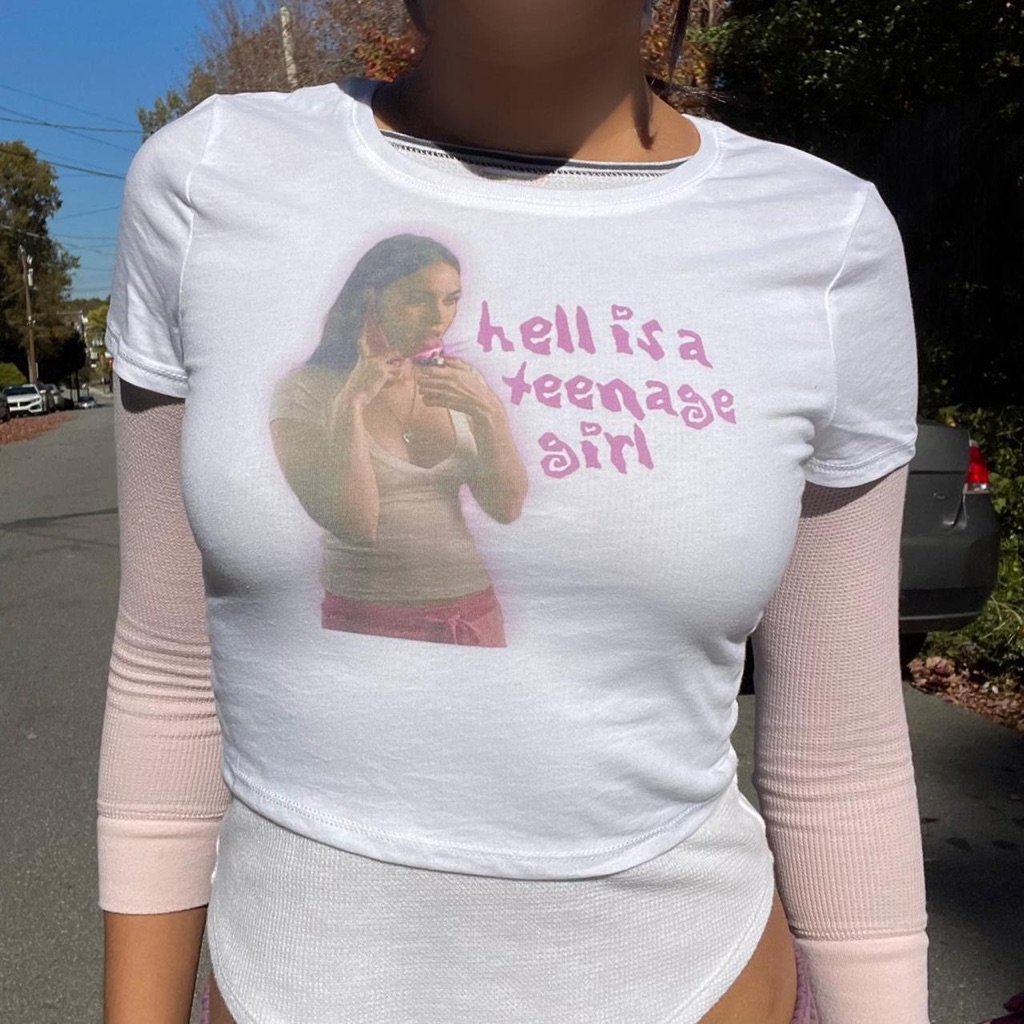 Jennifers Body Megan Fox Hell Is A Teenage Girl Cropped Baby Tee